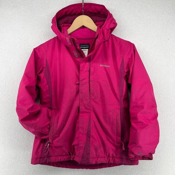 PATAGONIA Jacket Youth M 10 Girls Packable Insulated Hooded Quilted Coat Pink